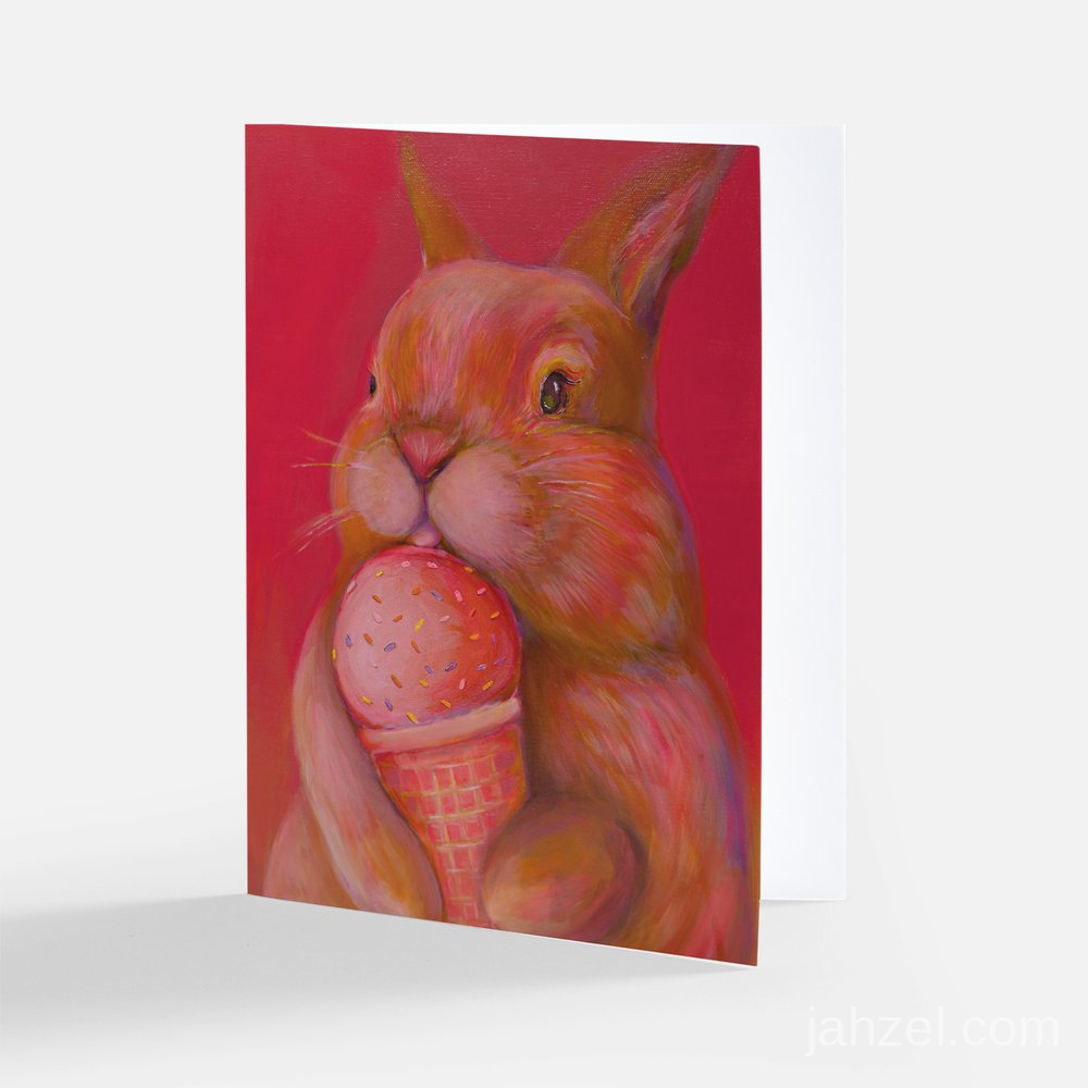 Let's Eat Ice Cream Bunny print